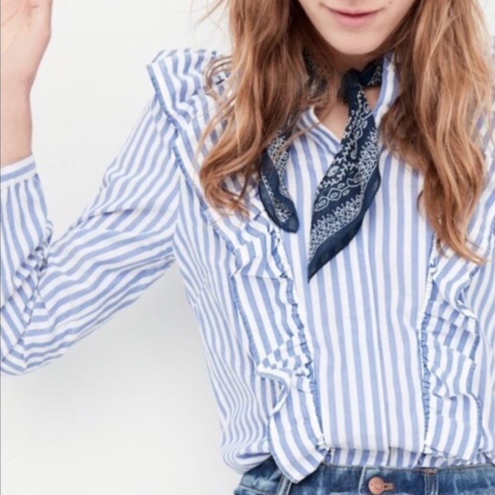 Madewell Striped Blouse - Ruffles